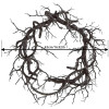 Wreath Decoration for Front Door LED Lights Glitter Black Branch Halloween Decorations