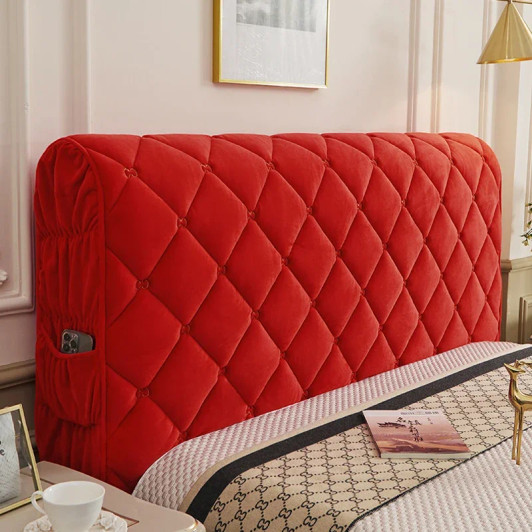 Solid Color All inclusive Luxury Velvet Quilted Headboard Cover Solid Color All inclusive Luxury Velvet Quilted Headboard Cover