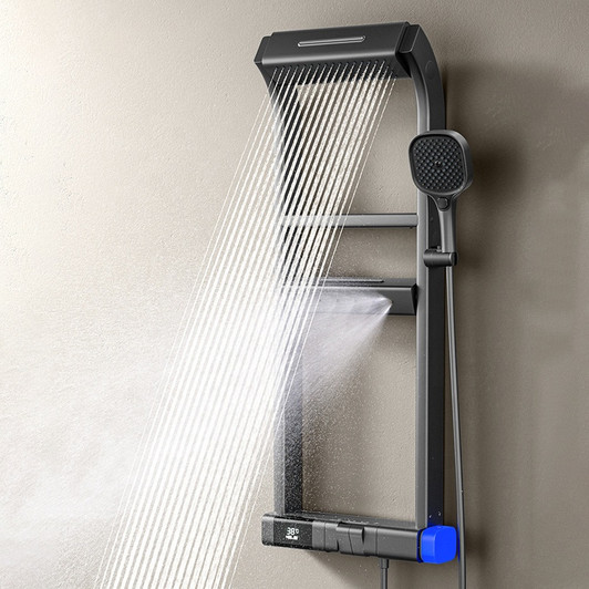 Bathroom Rain Shower Mixer system Brass Gun Ash LED Digital shower set shower complete set Bathroom Rain Shower Mixer system Brass Gun Ash LED Digital shower set shower complete set