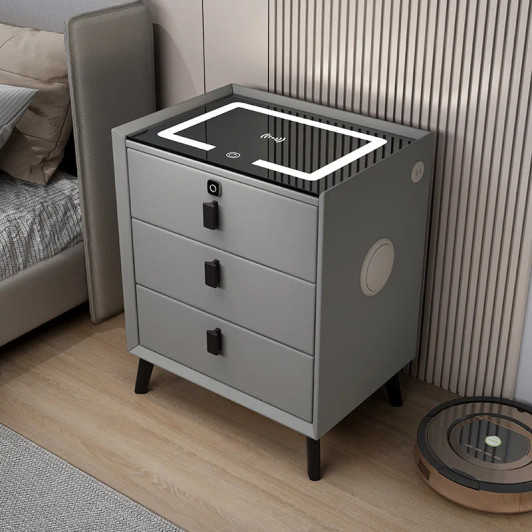 3 Drawers Smart Bedside Table with Wireless Charging 3 Drawers Smart Bedside Table with Wireless Charging