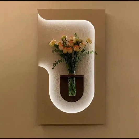 Hydroponic green plant decorative painting wall lamp