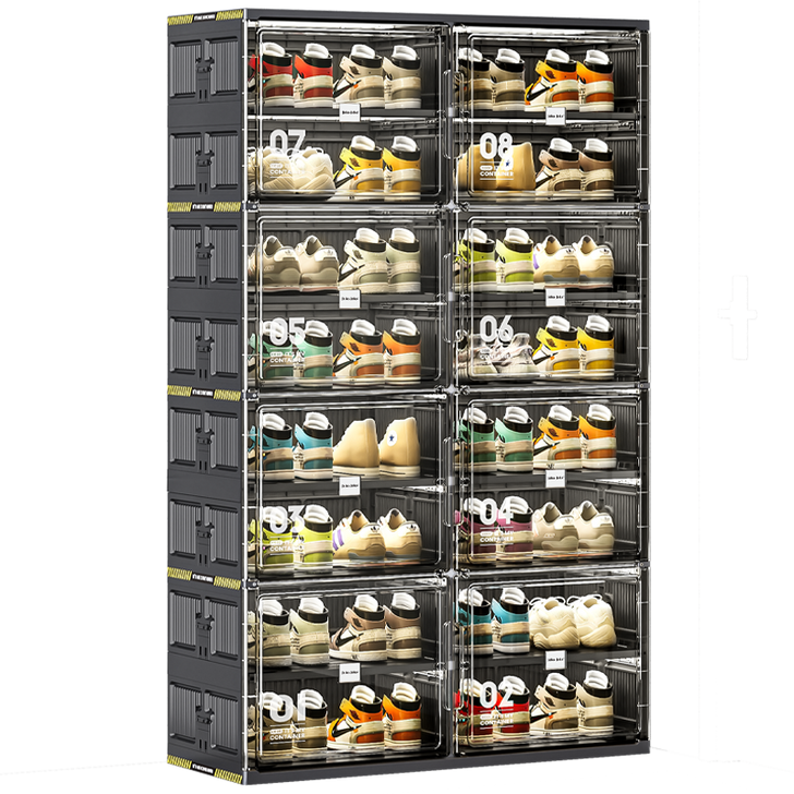 Black Foldable Multi-Layer Shoe Rack Cabinet