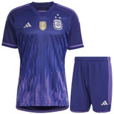 Argentina 2022 Winners Kid's Away Shirt and Shorts