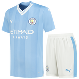 Manchester City 23/24 Kid's Home Shirt and Shorts