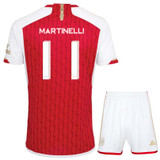 MARTINELLI #11 Arsenal 23/24 Kid's Home Shirt and Shorts - Arsenal Font