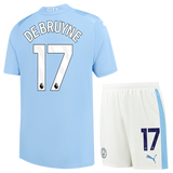 DE BRUYNE #17 Manchester City 23/24 Kid's Home Shirt and Shorts - PL Font
