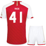 RICE #41 Arsenal 23/24 Kid's Home Shirt and Shorts - Arsenal Font
