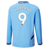 HAALAND #9 Manchester City 24/25 Men's Home Long Sleeve Shirt - PL Font