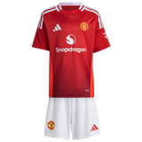 B.FERNANDES #8 Manchester United 24/25 Kid's Home Shirt and Shorts - Man United Font