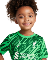 Liverpool 24/25 Kid's Green Goalkeeper Shirt and Shorts