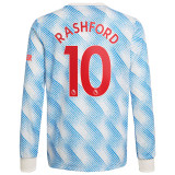 RASHFORD #10 Men's 21/22 Long Sleeve Stadium Manchester United Away Shirt