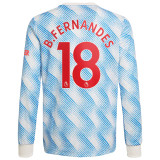 B.FERNANDES #18 Men's 21/22 Long Sleeve Stadium Manchester United Away Shirt