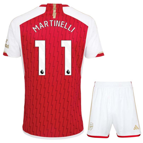MARTINELLI #11 Arsenal 23/24 Kid's Home Shirt and Shorts - PL Font