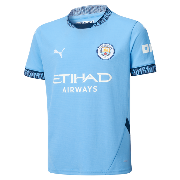 DE BRUYNE #17 Manchester City 24/25 Kid's Home Shirt and Shorts - PL Font