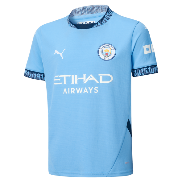 DE BRUYNE #17 Manchester City 24/25 Kid's Home Shirt and Shorts - Man City Font