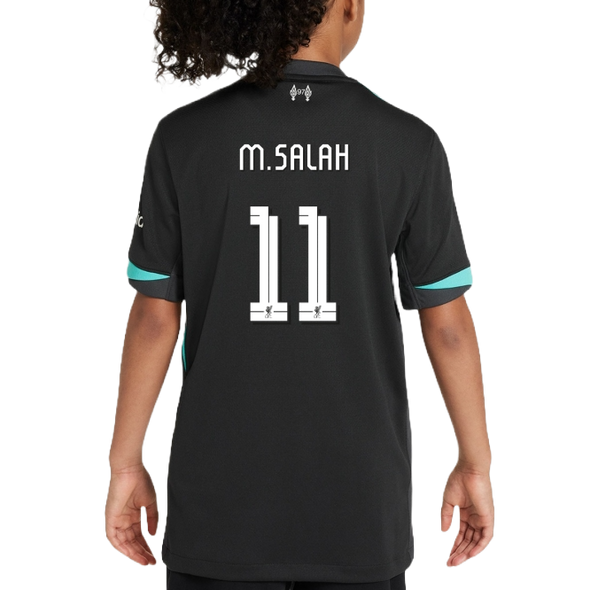M.SALAH #11 Liverpool 24/25 Kid's Away Shirt and Shorts - LFC Font