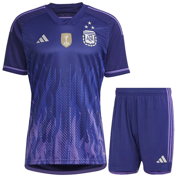 Argentina 2022 Winners Kid's Away Shirt and Shorts