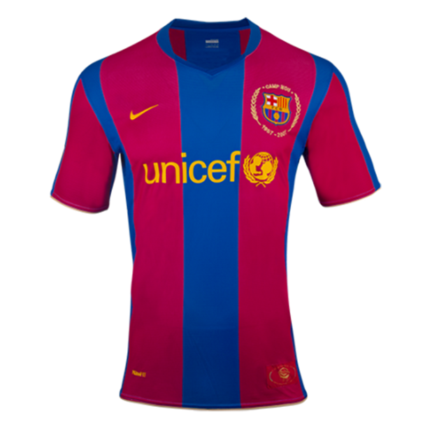 Barcelona 07/08 Men's Home Retro Shirt