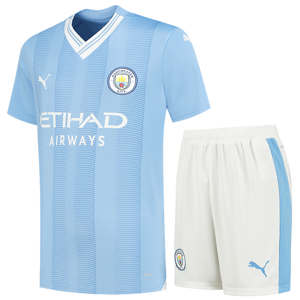 Manchester City 23/24 Kid's Home Shirt and Shorts