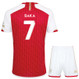 SAKA #7 Arsenal 23/24 Kid's Home Shirt and Shorts - Arsenal Font