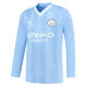 HAALAND #9 Manchester City 23/24 Men's Home Long Sleeve Shirt - PL Font