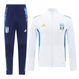 Italy 24/25 Men's White-Blue Long Zip Jacket