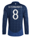 B.FERNANDES #8 Manchester United 24/25 Men's Away Long Sleeve Shirt - Man United Font