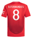 B.FERNANDES #8 Manchester United 24/25 Kid's Home Shirt and Shorts - Man United Font