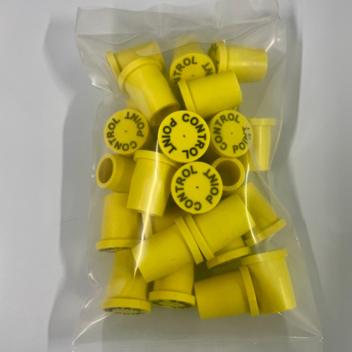 C&S Survey Markers #4 Rebar Caps - Yellow, 1/2", 10-Pack - Blank Surveyor Property Markers