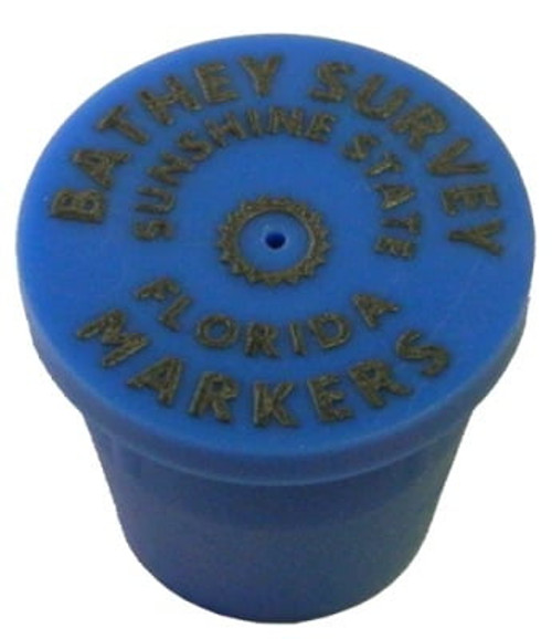 blue 3/4" plastic survey marker rebar cap