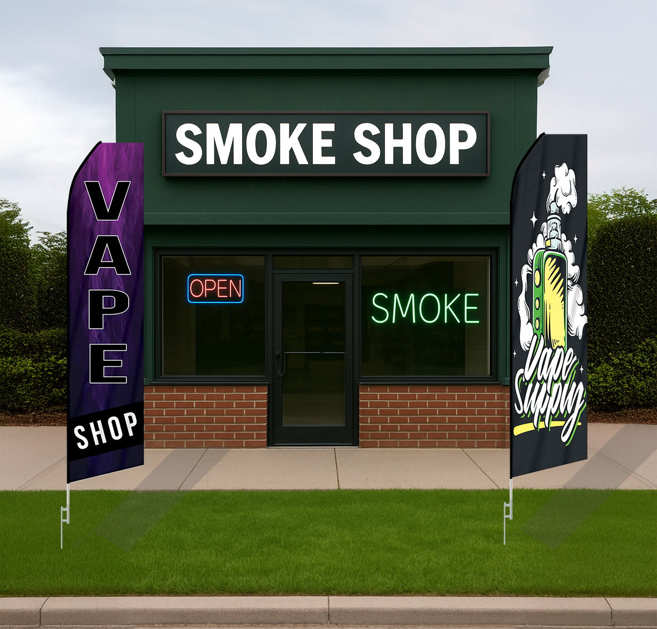 Smoke Shop Econo Feather Flags