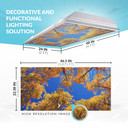 Enhance focus and mood in classroom with nature-inspired orange leaves light cover.