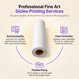 Professional fine art printing service archival paper roll with 3-inch core for large format printers
