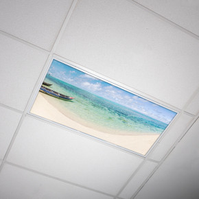 White Sandy Beach Fluorescent Light Cover For Ceiling Panels