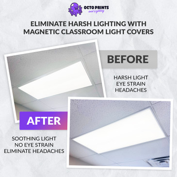 fluorescent magnetic light covers for 2x2 ceiling panels