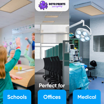 2x4 beige fabric light cover product showing magnetic edges and warm classic design