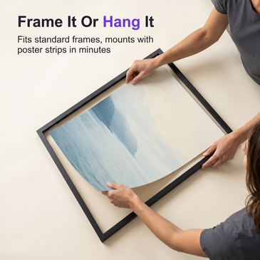 Satin finish poster print displaying reduced glare and elegant semi-matte appearance