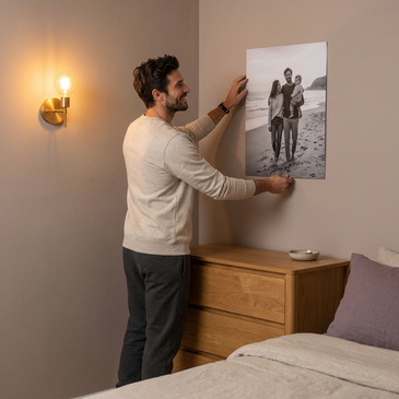 Photo poster prints comparison showing glossy versus satin finish side by side
