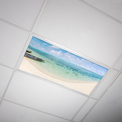 White Sandy Beach Fluorescent Light Cover For Ceiling Panels