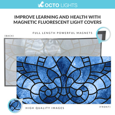 Decorative fluorescent covers stained glass