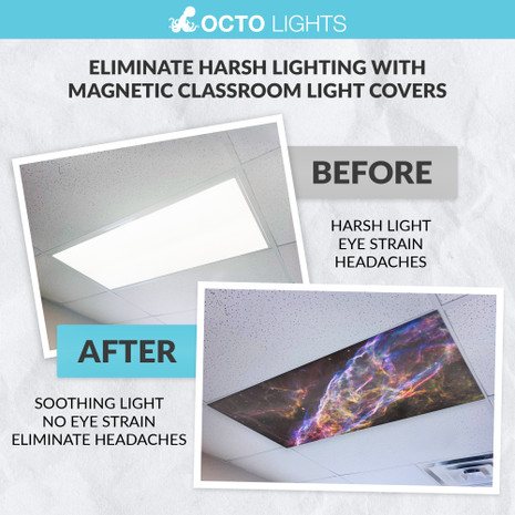Magnetic light filters with planets and stars fixtures	 taking off fluorescent light cover 2x4 fluorescent light cover 4 foot fluorescent light cover how to remove a fluorescent light cover