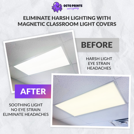 classroom light covers magnetic fluorescent 2x2