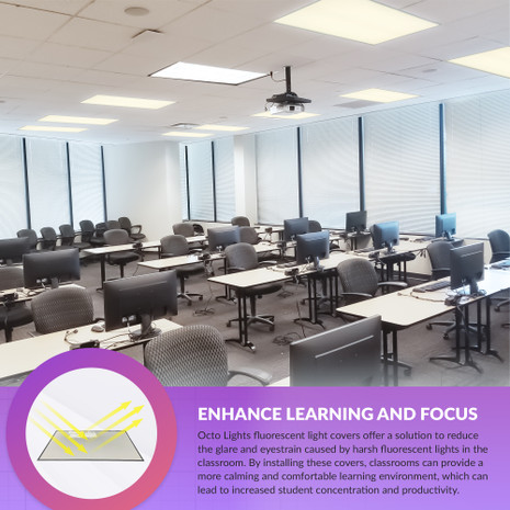 magnetic recessed light covers for office and classroom