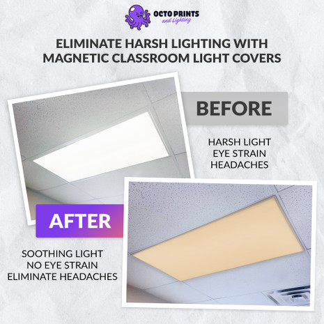 magnetic light covers for classroom fluorescent ceiling lights