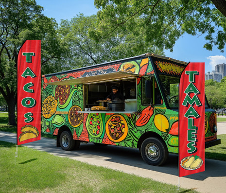 restaurant and food flags banner flag truck flags food