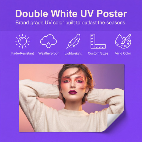 Durable UV poster printing with weatherproof construction for years of outdoor performance