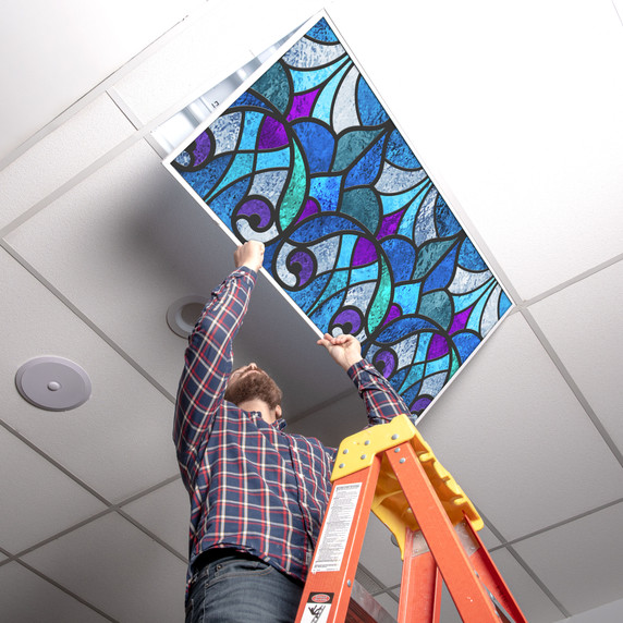 Stained Glass Fluorescent Light Shade