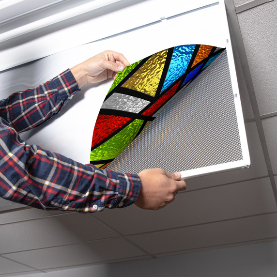 Stained Glass Fluorescent Light Filter Cover