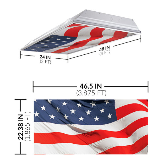 American Flag Fluorescent Light Filter