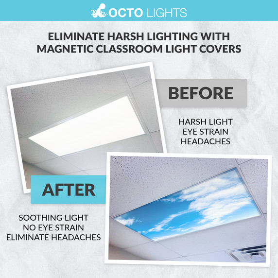 magnetic light filters for office fluorescent lights